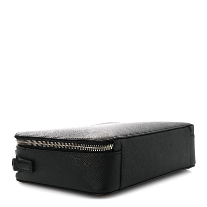 Prada Saffiano Travel Medium Brique Crossbody Bag Black 4 of 13