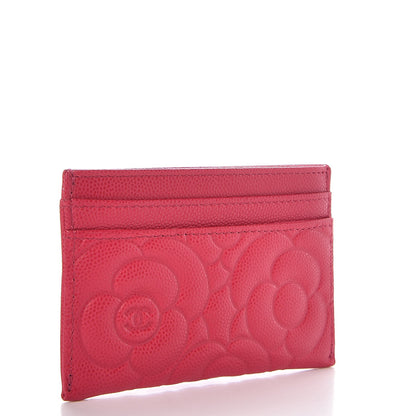 Chanel Caviar Camellia Embossed Card Holder Fuchsia 3 of 8
