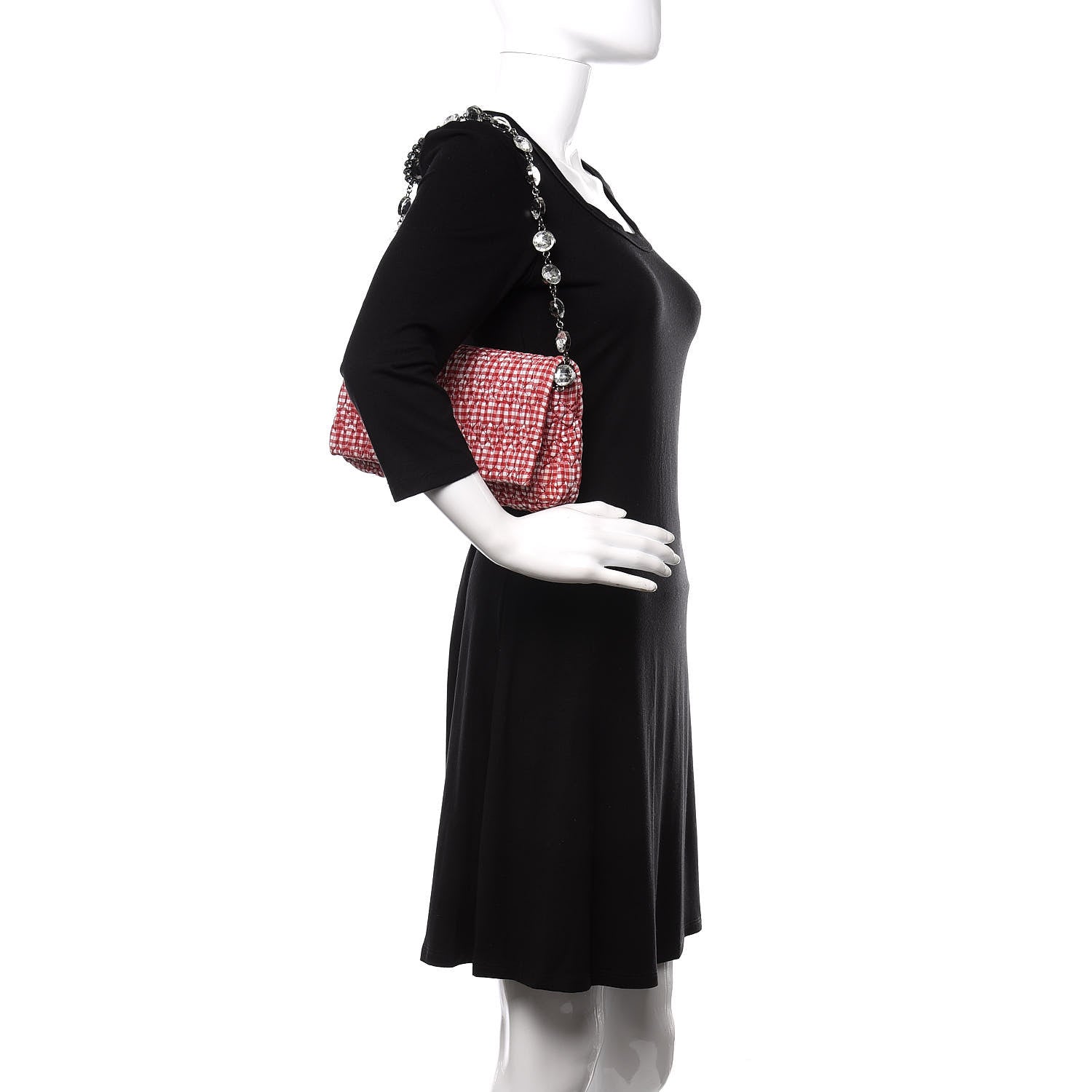 Miu Miu Vichy Crystal Flap Shoulder Bag Rosso 2 of 11