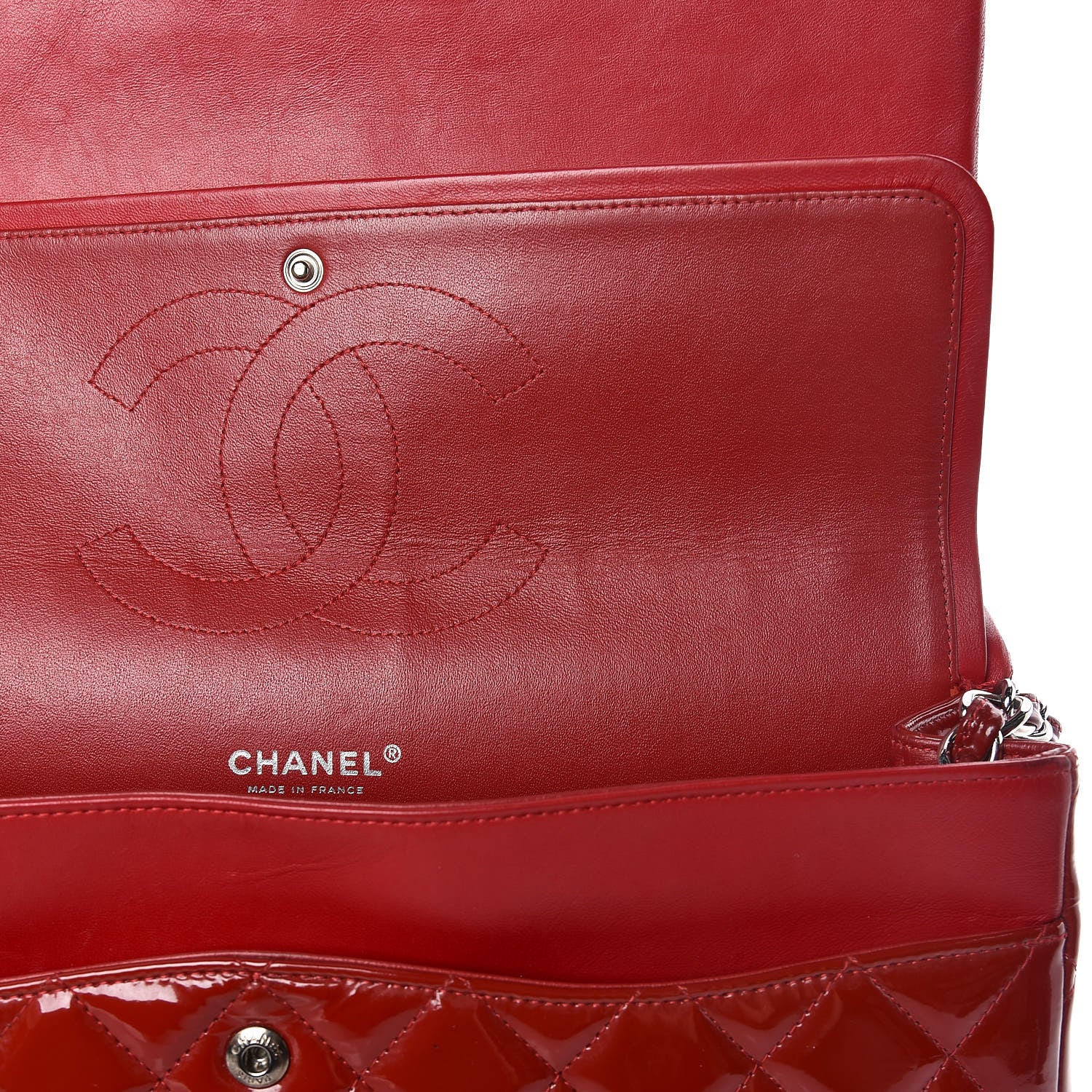 Chanel Patent Quilted Maxi Double Flap Red 12 of 29