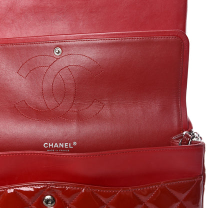 Chanel Patent Quilted Maxi Double Flap Red 12 of 29