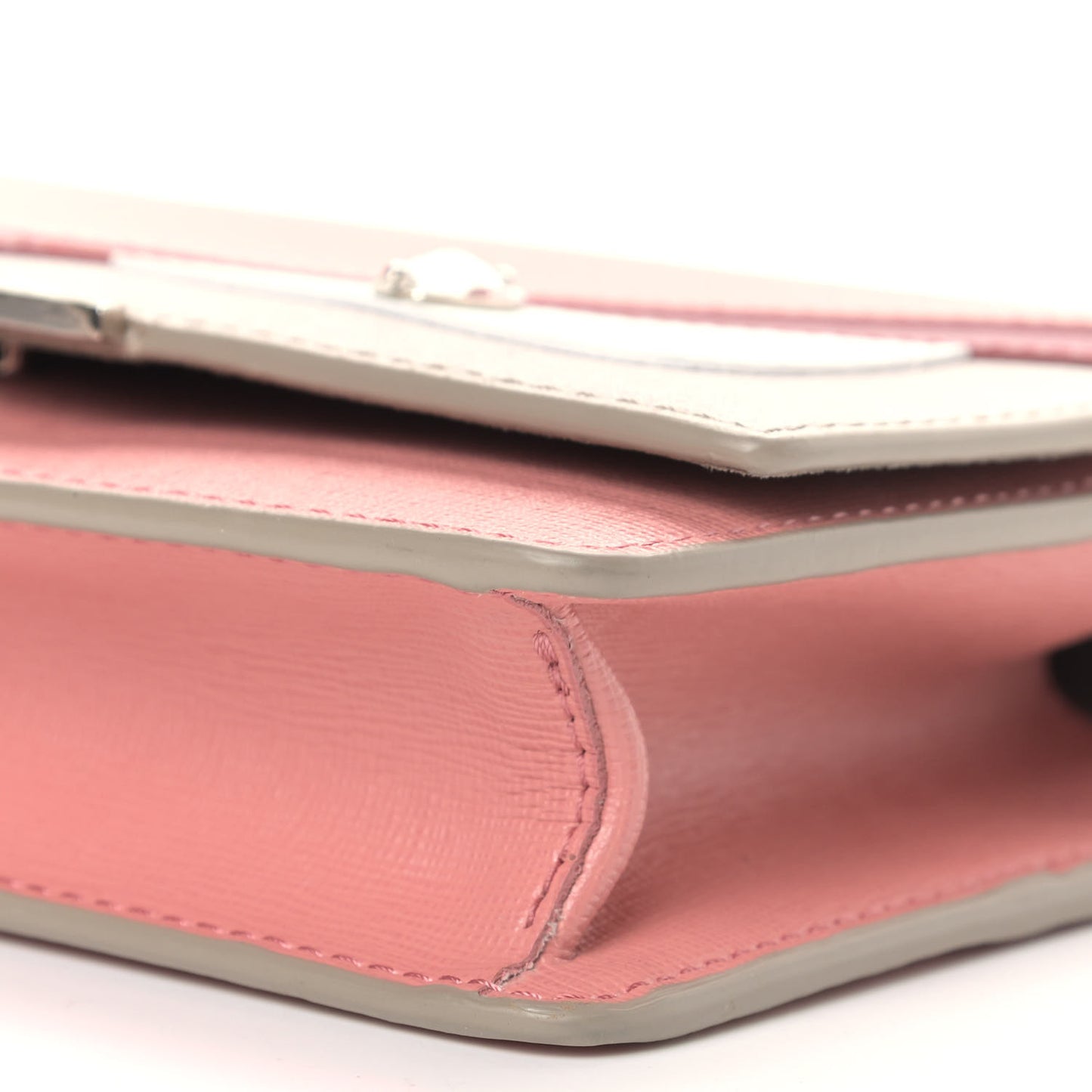 Vitello Elite Crystal Eye Monster Tube Wallet on Chain Grigio Polvere Ribes Multicolor