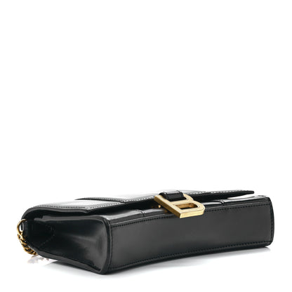 Balenciaga Shiny Box Calfskin Hourglass Chain Bag Black 4 of 12