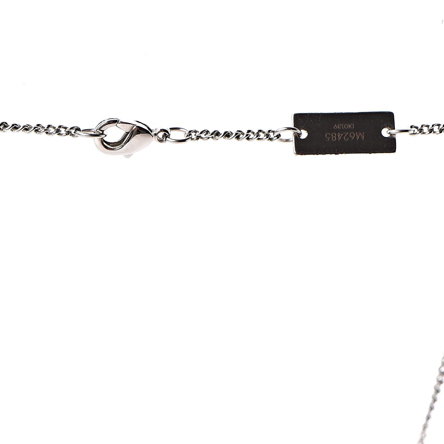 Zamac Palladium Monogram Charms Necklace Silver
