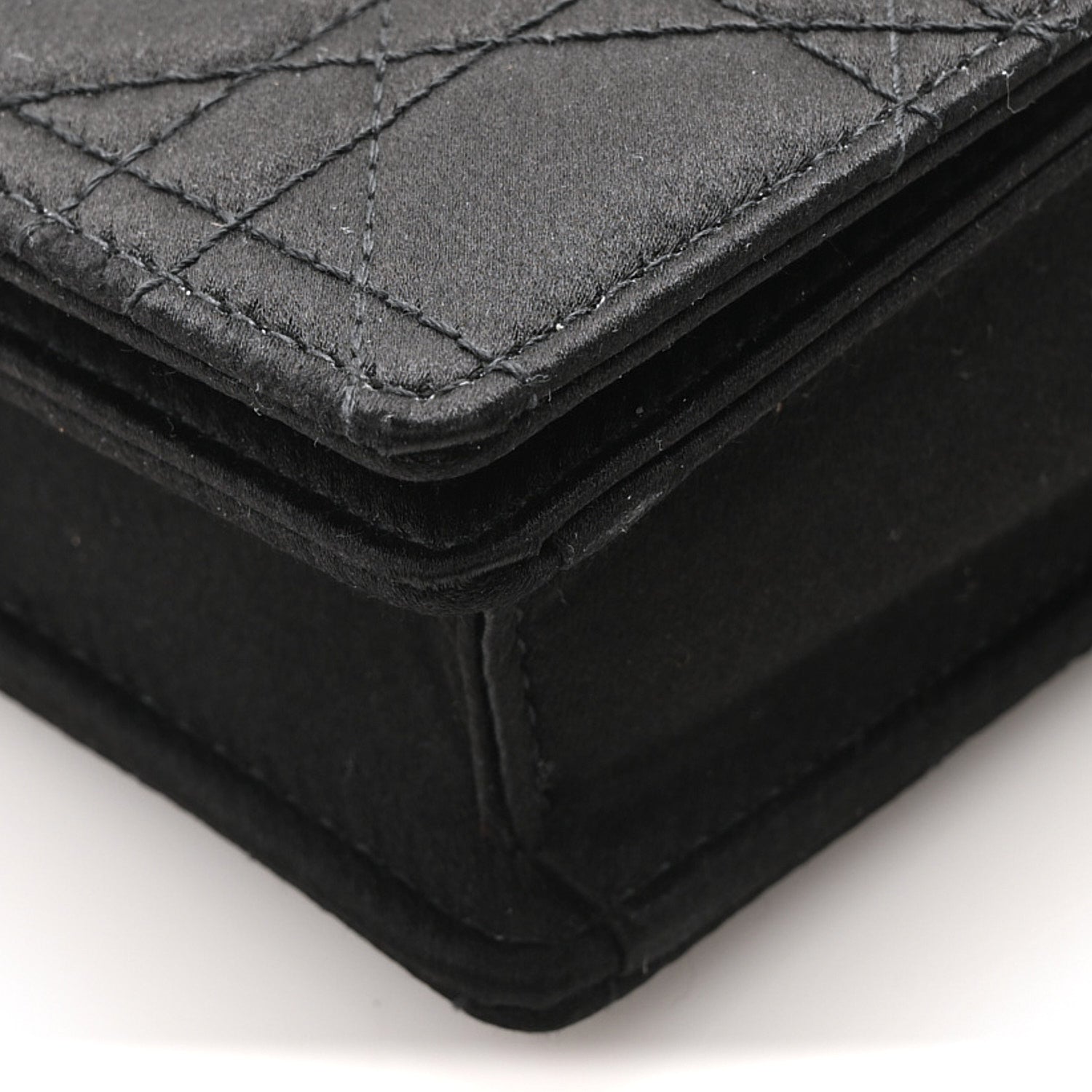 Christian Dior Satin Cannage Lady Dior Convertible Clutch Black 9 of 10