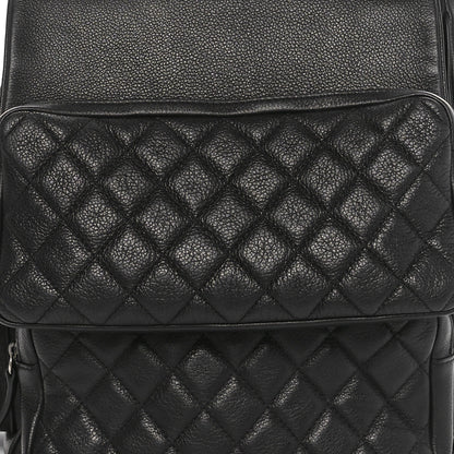 Chanel Grained Calfskin Quilted Large Casual Rock Backpack Black 8 of 12