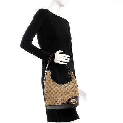 Gucci Monogram Medium Britt Hobo Dark Brown 2 of 10