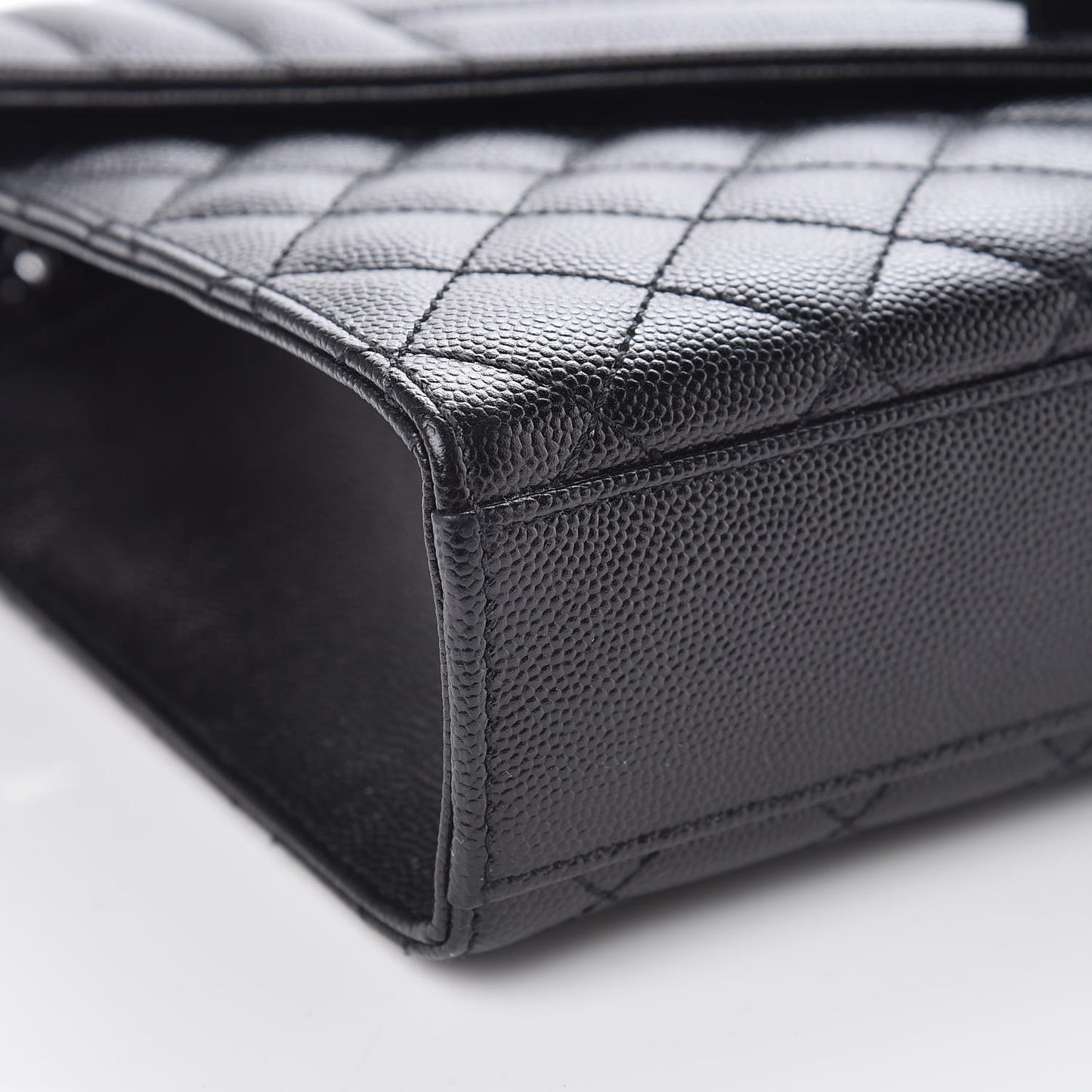 Grain De Poudre Textured Mixed Matelasse Triquilt Medium Monogram Satchel Black