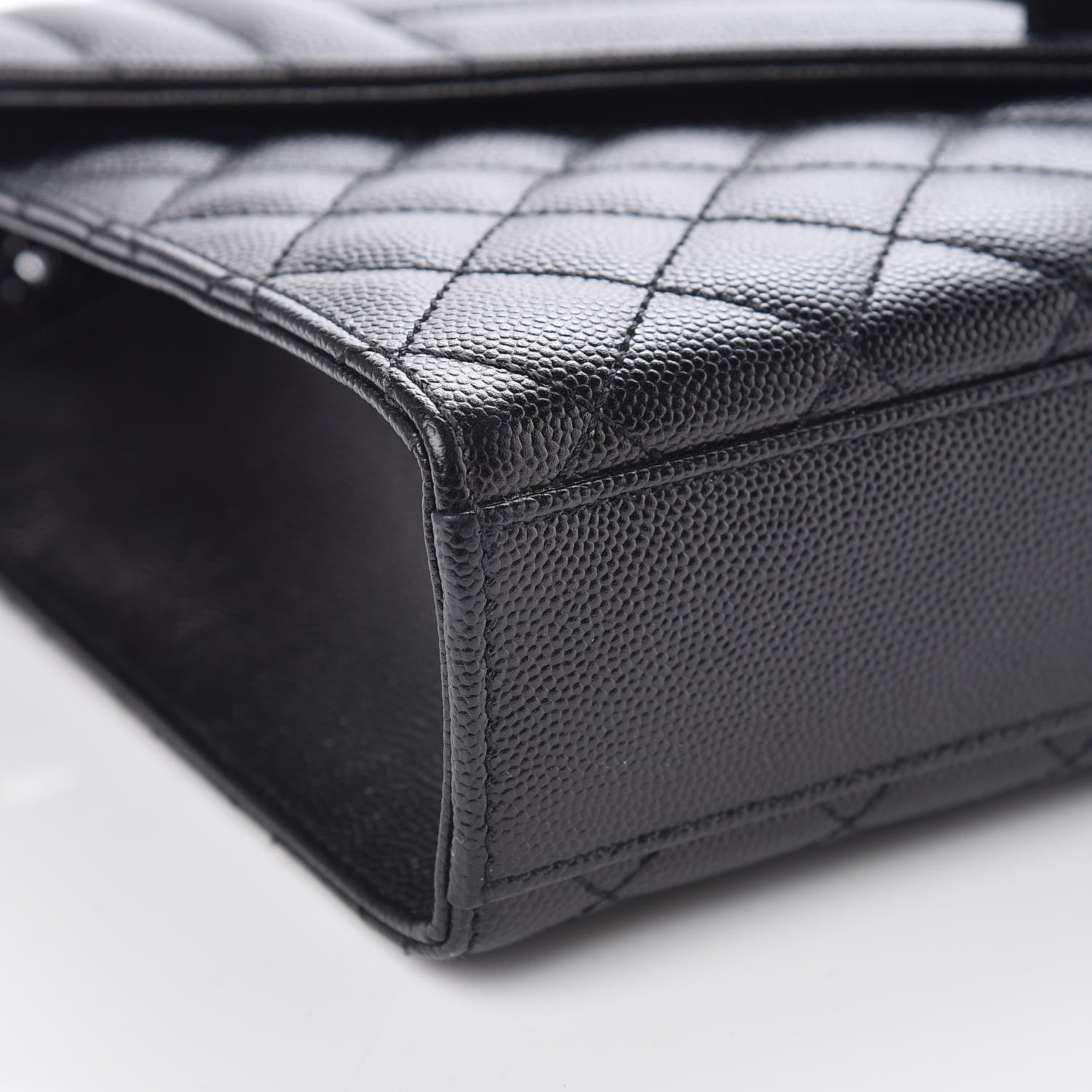 Saint Laurent Grain De Poudre Textured Mixed Matelasse Triquilt Medium Monogram Satchel Black 11 of 12
