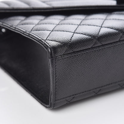 Saint Laurent Grain De Poudre Textured Mixed Matelasse Triquilt Medium Monogram Satchel Black 11 of 12