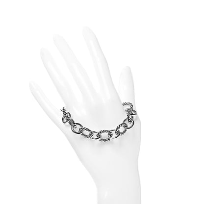 David Yurman Sterling Silver 12mm Large Oval Link Bracelet 2 of 5