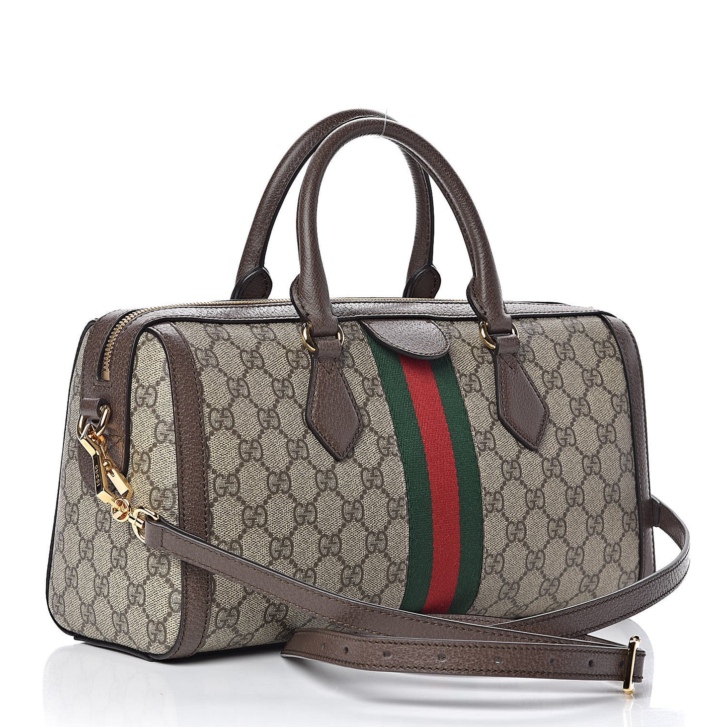 GG Supreme Monogram Web Medium Ophidia Boston Brown