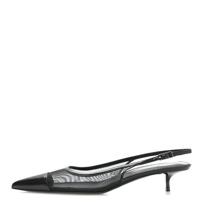 Saint Laurent Mesh Oxalis Slingback 30 Pumps 38 Black 1 of 8