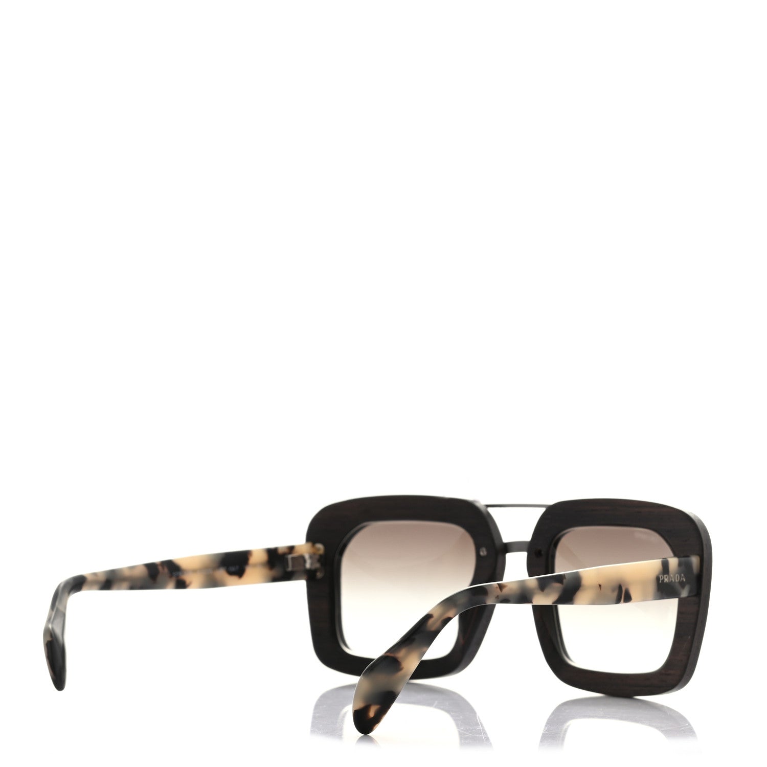 Prada Wooden Malabar Sunglasses SPR30R Ebony 4 of 6