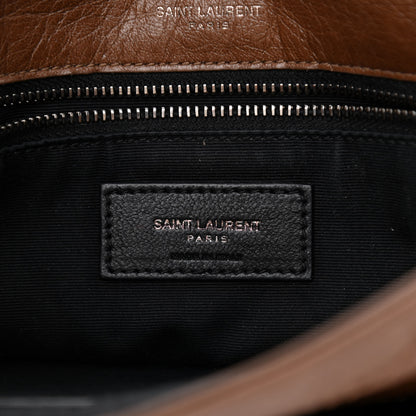 Saint Laurent Crinkled Calfskin Matelasse Monogram Medium Niki Chain Satchel Tan Brown 6 of 8