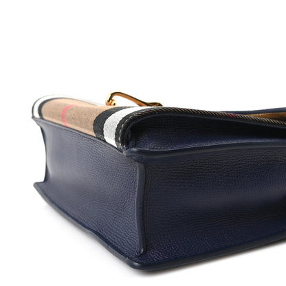 Burberry Derby Calfskin House Check Small Macken Crossbody Bag Regency Blue 11 of 11