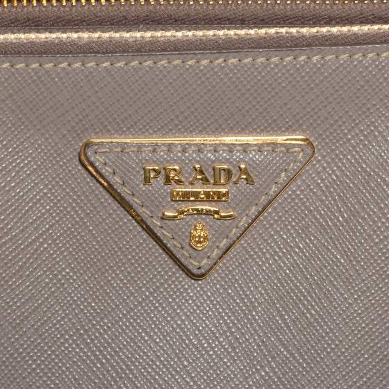 Prada Saffiano Lux Mini Double Zip Tote Argilla 5 of 10