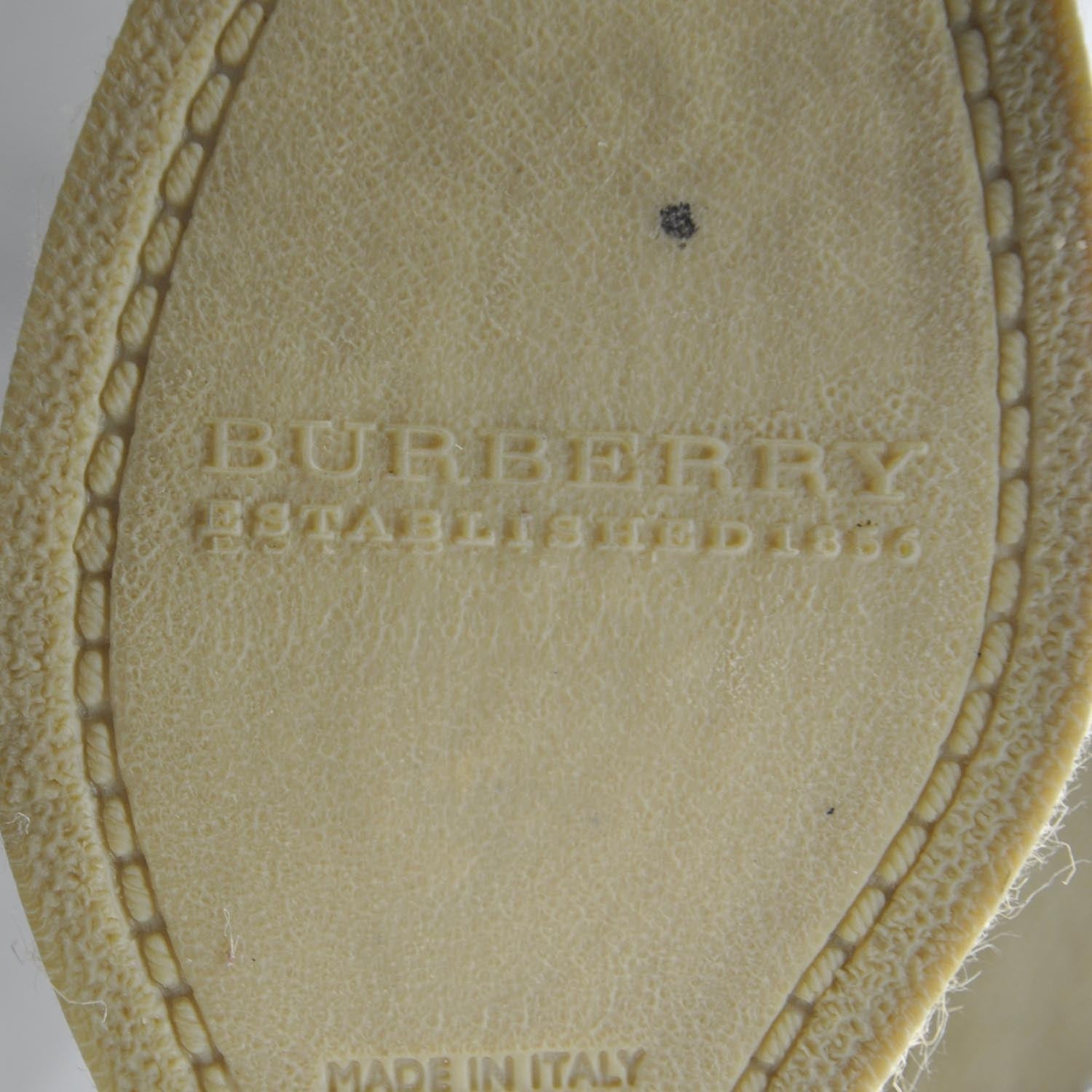 Burberry Patent Nova Check Trim Espadrille Wedges 40 Black 6 of 8