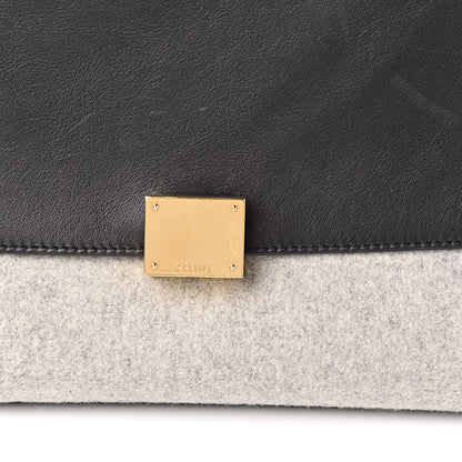 Celine Felt Smooth Calfskin Medium Trapeze Pearl Grey 10 of 10