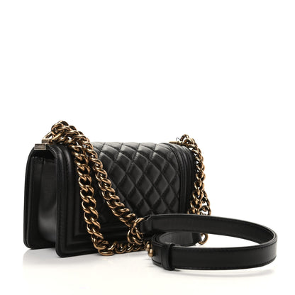 Chanel Calfskin Quilted Gripoix Small Boy Flap Black 3 of 9