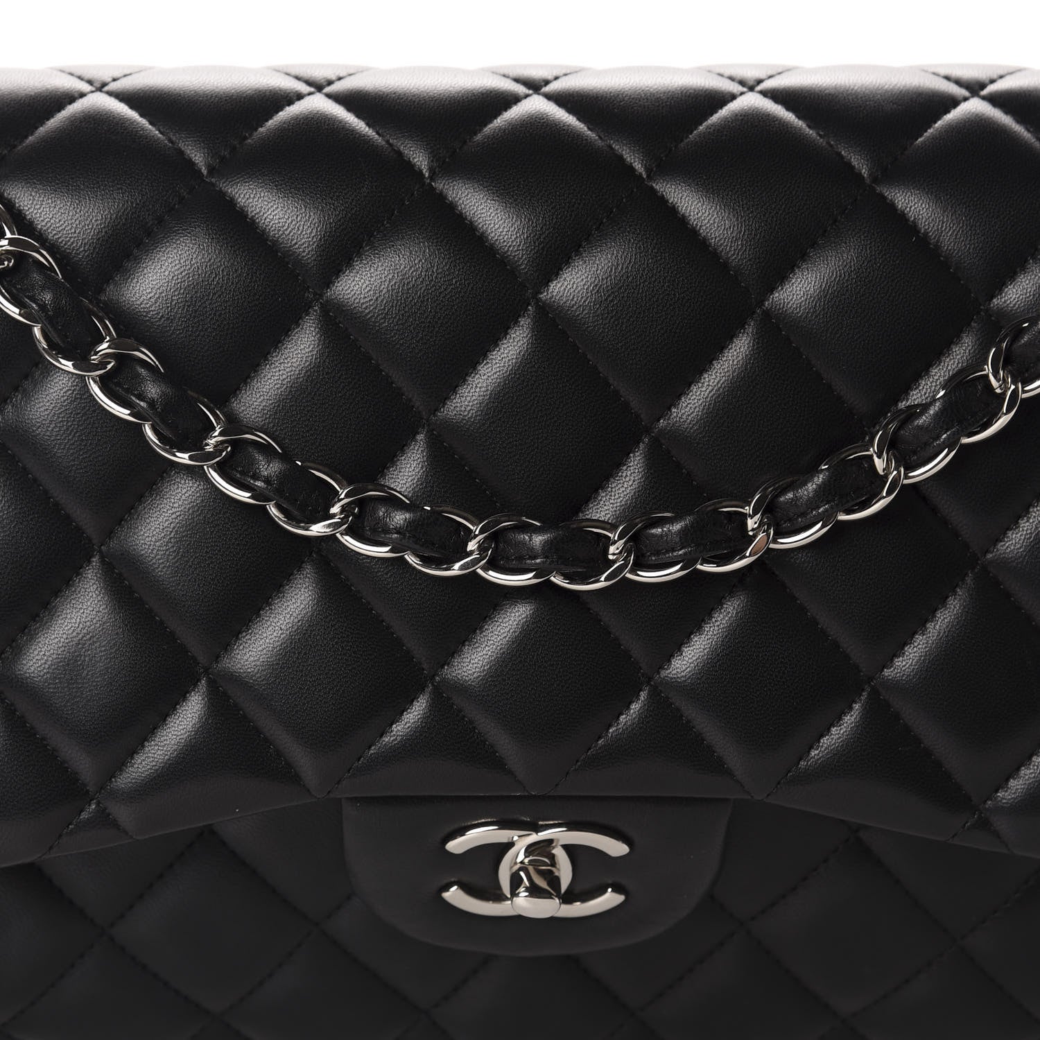 Chanel Lambskin Quilted Jumbo Double Flap Black 17 of 17