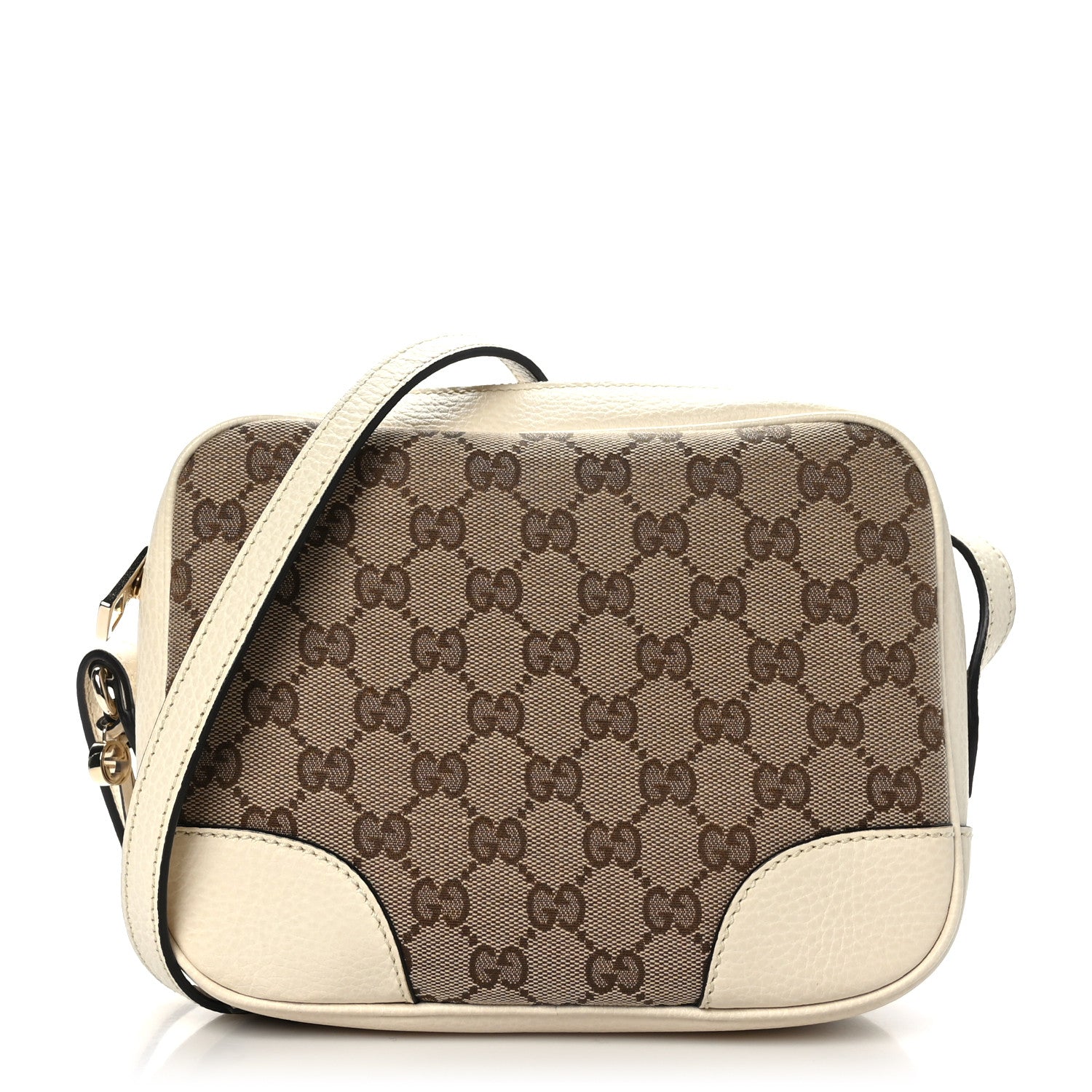 Gucci Monogram Dollar Calfskin Mini Bree Messenger Bag Beige Ebony Avoire 1 of 9