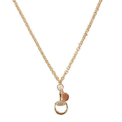 Gucci 18K Yellow Gold Diamond Horsebit Pendant Necklace 1 of 7