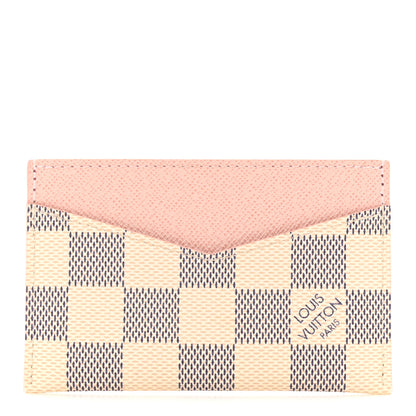 Louis Vuitton Damier Azur Daily Card Holder Rose Ballerine 1 of 7