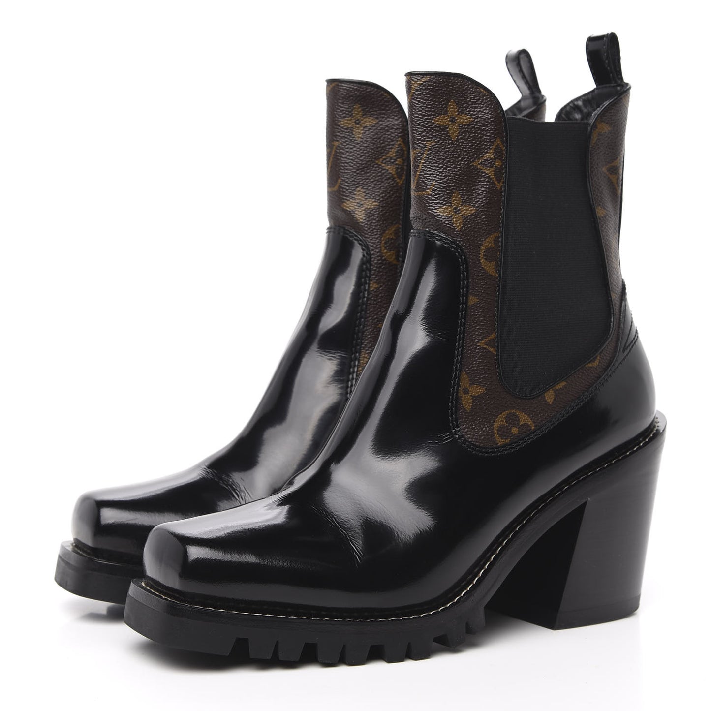 Patent Monogram Limitless Ankle Boots 41 Black