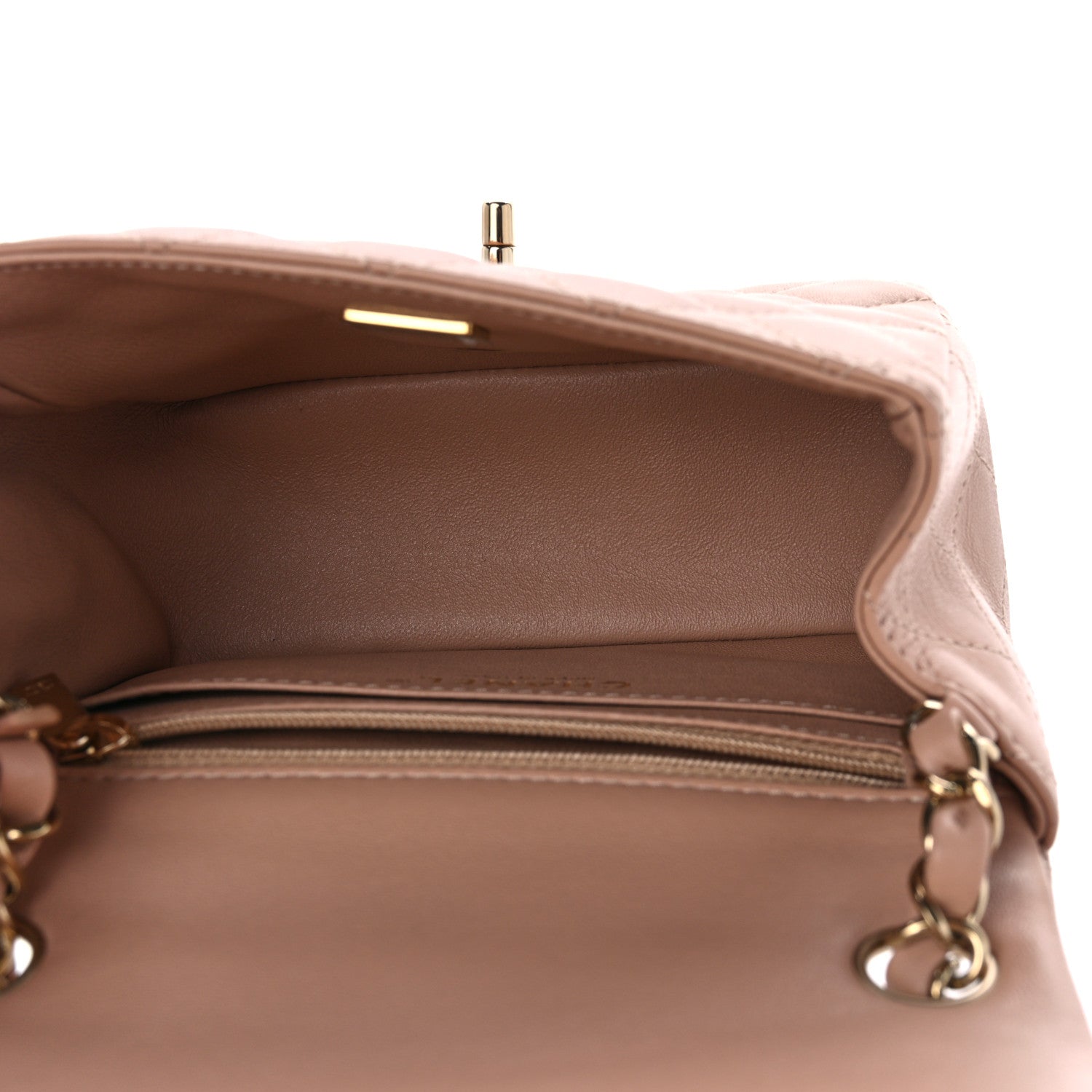 Chanel Lambskin Quilted Mini Square Flap Beige 5 of 11