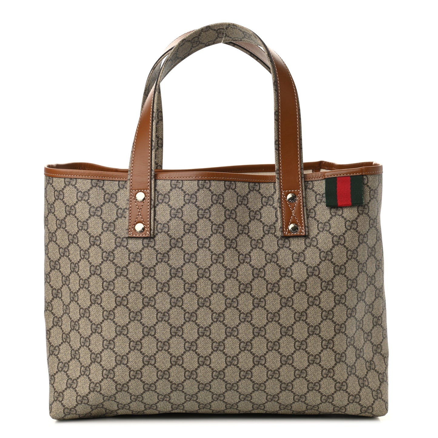GG Plus Monogram Medium Signature Web Loop Tote Brown