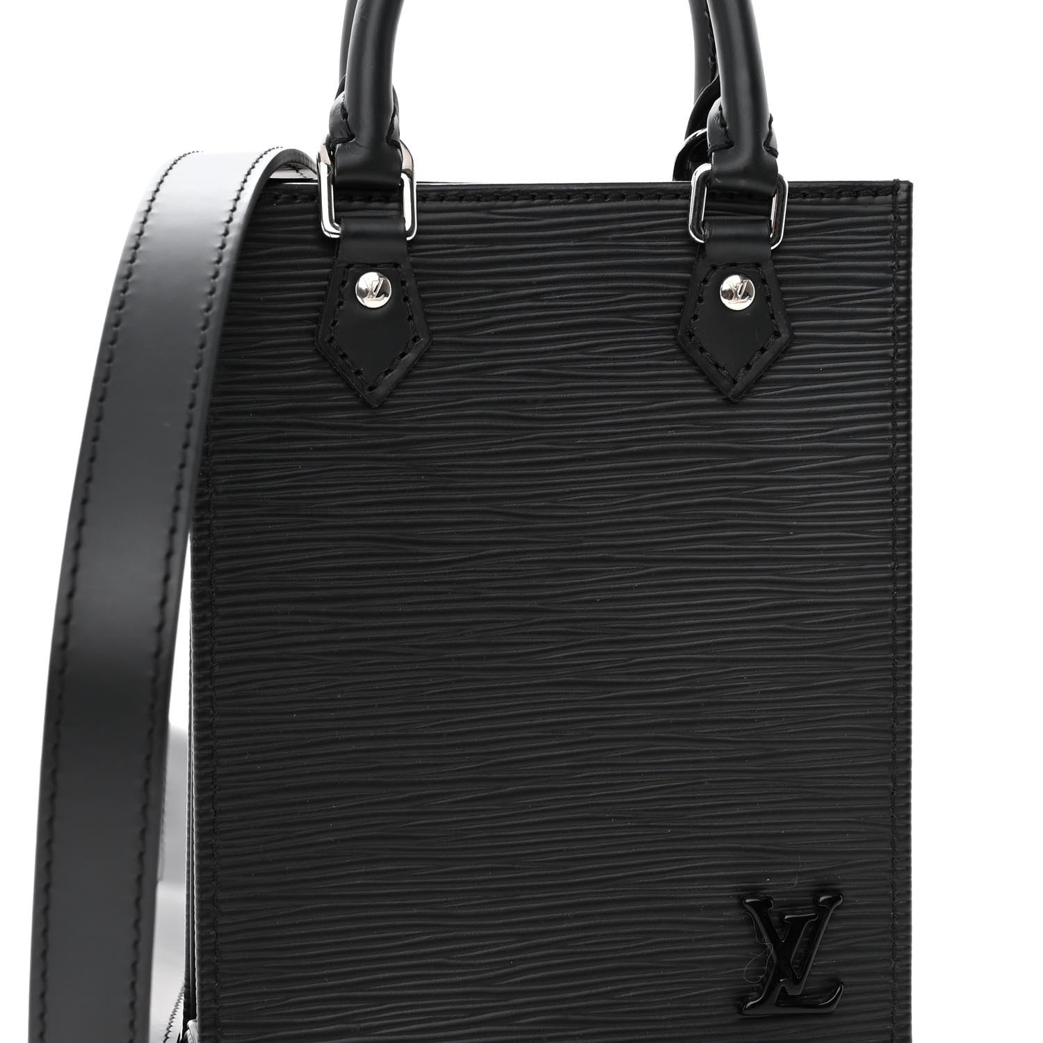 Louis Vuitton Epi Petit Sac Plat Black 7 of 9