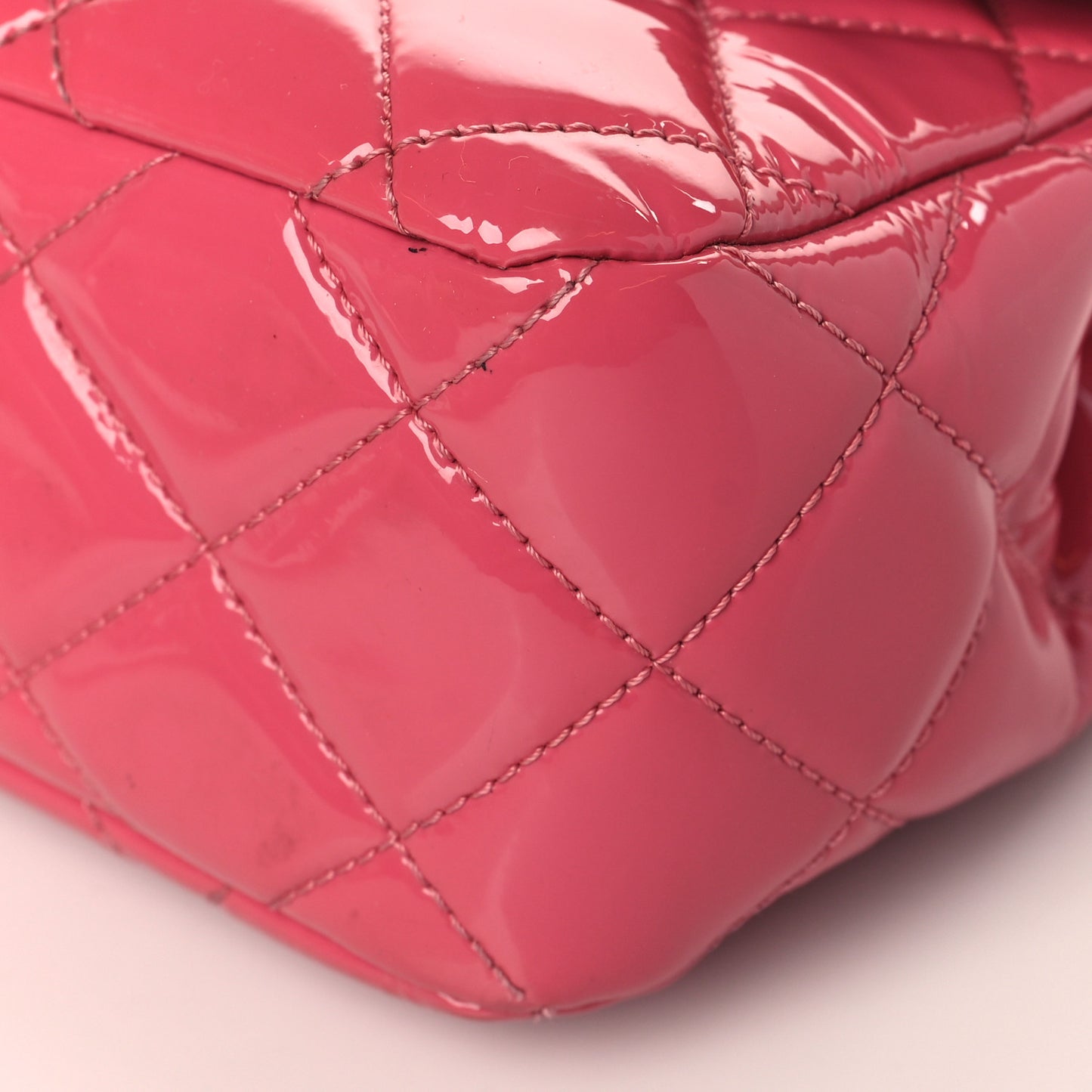 Patent Quilted Large Coco Shine Flap Pink