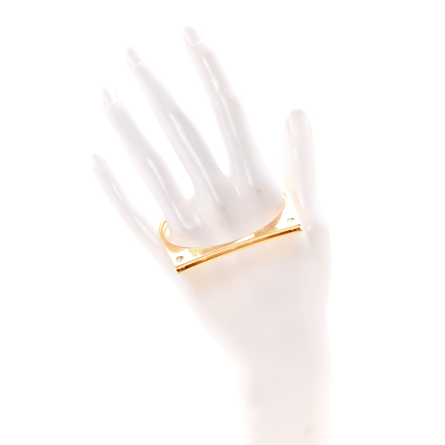 Saint Laurent Metal Geometric Cuff Bracelet Gold 2 of 4