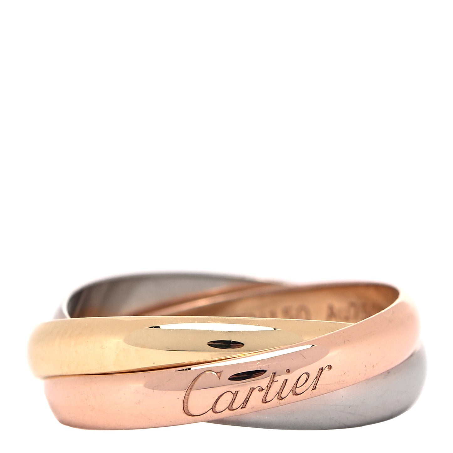 18K Pink Yellow White Gold Small Trinity Ring 49 4.75