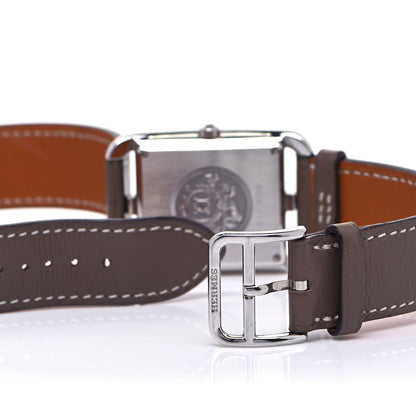 Hermes Stainless Steel Swift 29mm Cape Cod Double Tour Quartz Watch Etoupe 6 of 9