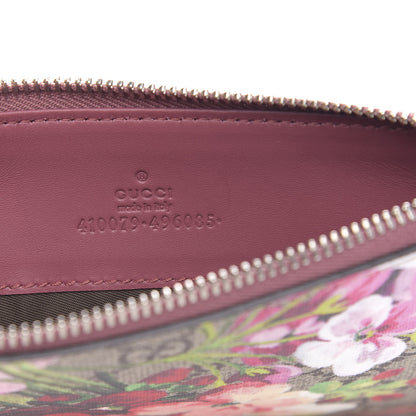 Gucci GG Supreme Monogram Blooms Small Zip Pouch Beige Multicolor Dry Rose 6 of 8