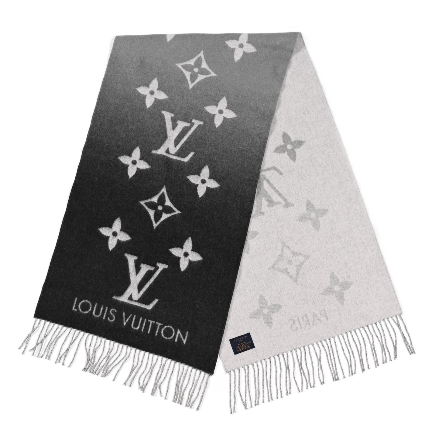Cashmere Monogram Degrade Reykjavik Scarf Black