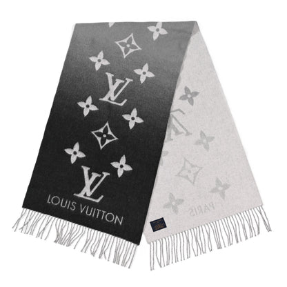 Louis Vuitton Cashmere Monogram Degrade Reykjavik Scarf Black 1 of 3