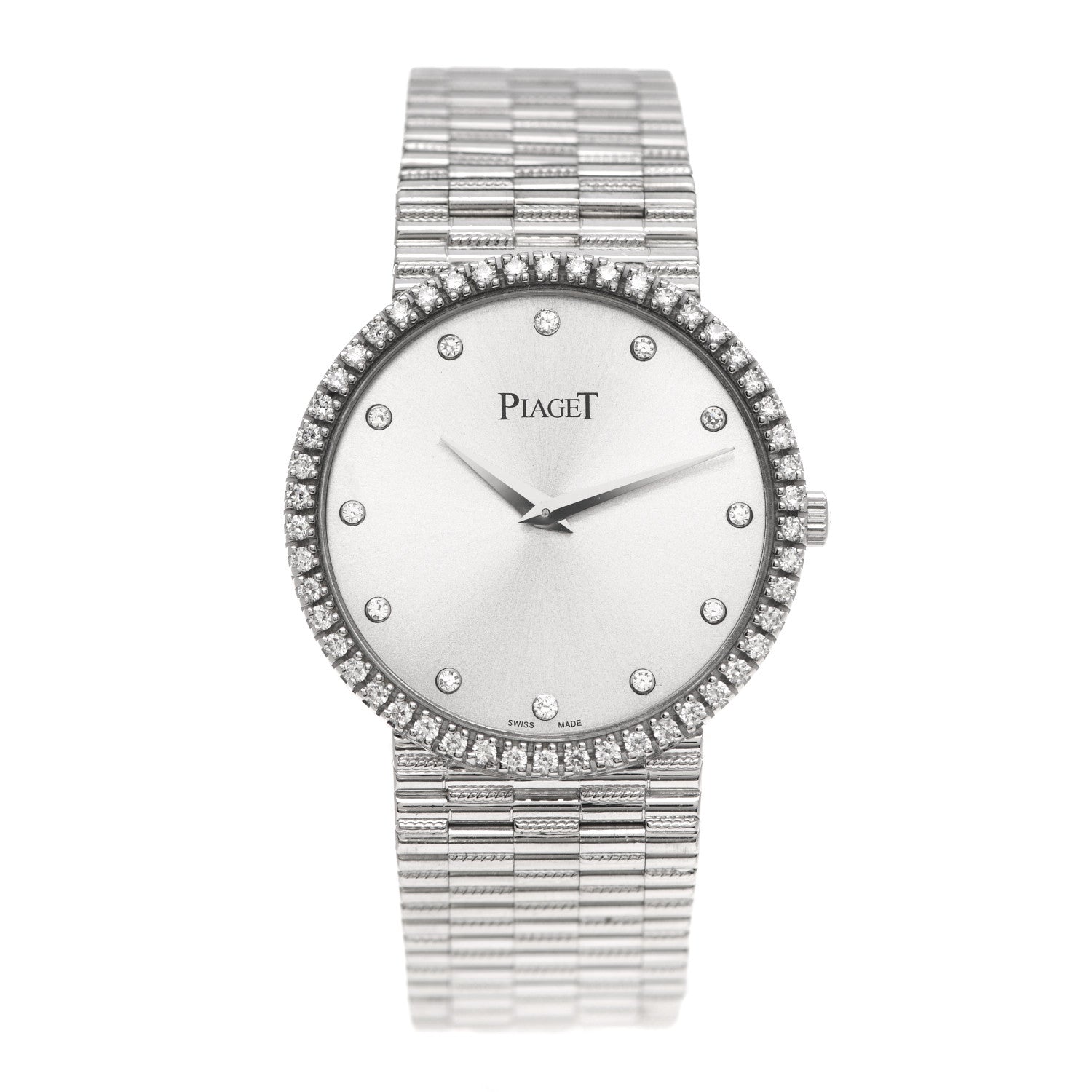Piaget 18K White Gold Diamond Bezel 32mm Mecanique Manual Winding Watch 2 of 8