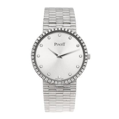 Piaget 18K White Gold Diamond Bezel 32mm Mecanique Manual Winding Watch 2 of 8