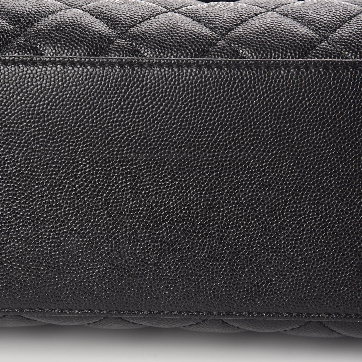 Caviar Lizard Embossed Quilted Small Coco Handle Flap Black