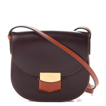Celine Glazed Calfskin Small Bi-Color Trotteur Burgundy 1 of 10