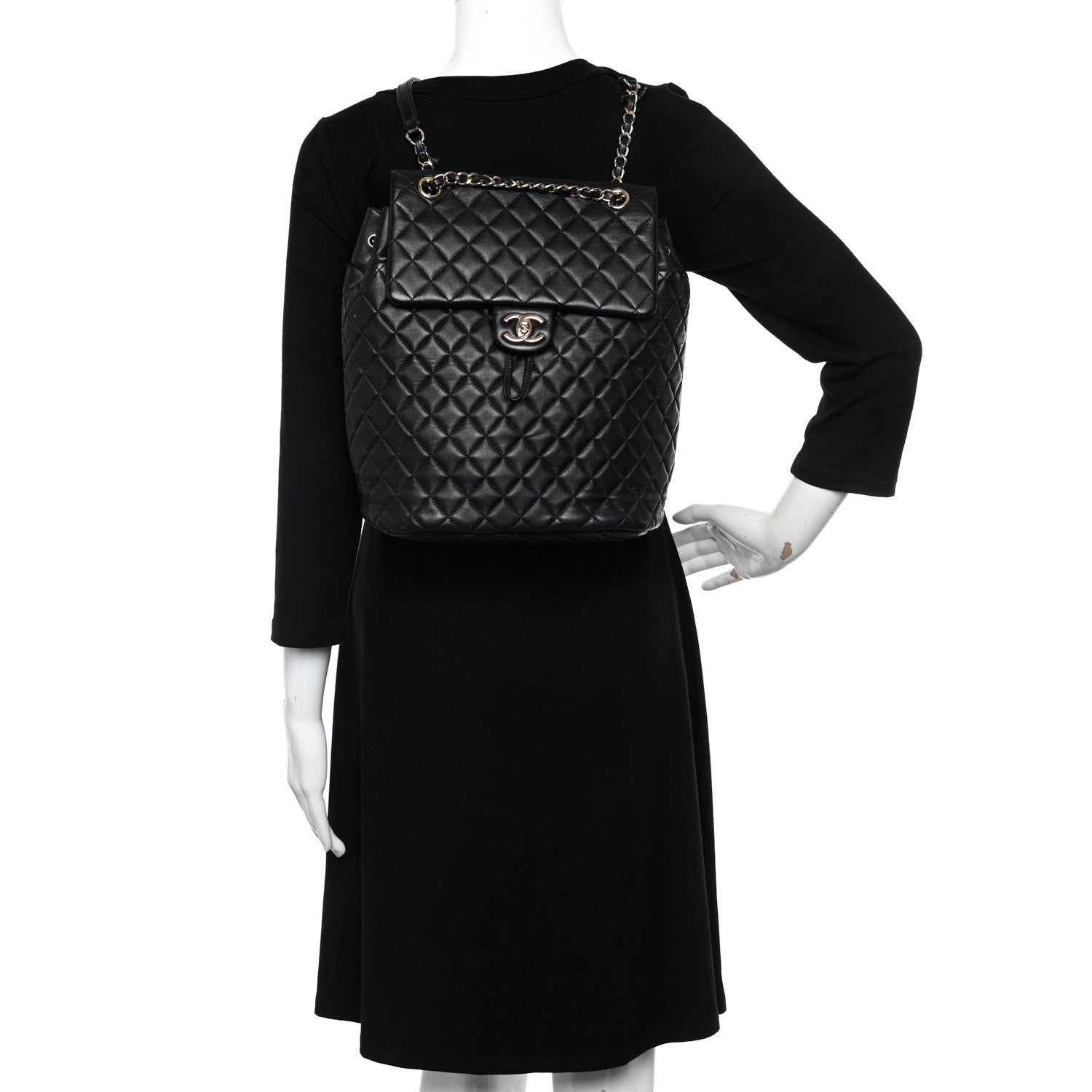 Chanel Lambskin Quilted Large Urban Spirit Backpack Black 2 of 10