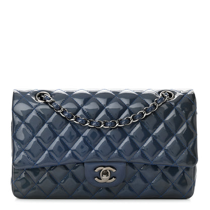Chanel Patent Quilted Medium Double Flap Blue 1 of 12