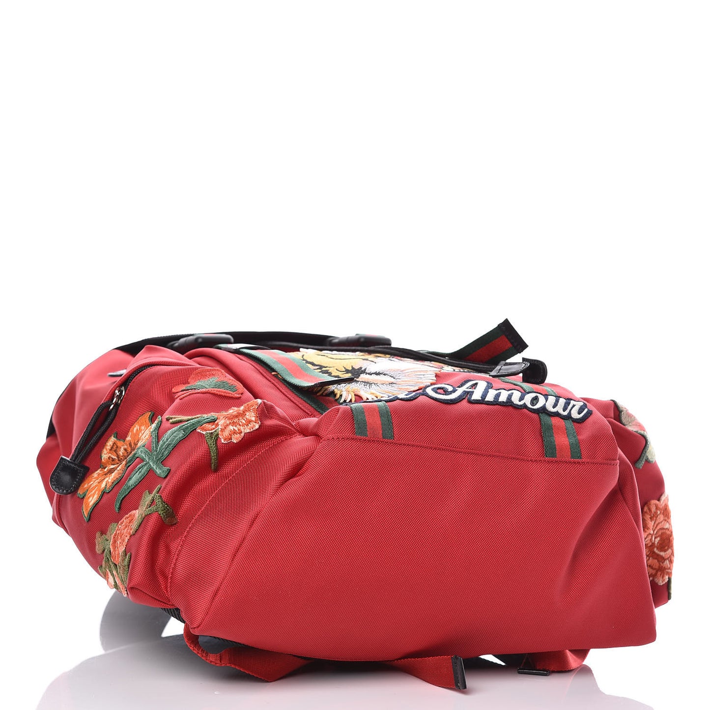 Nylon L'Aveugle Par Amour Embroidered Double Buckle Backpack Red