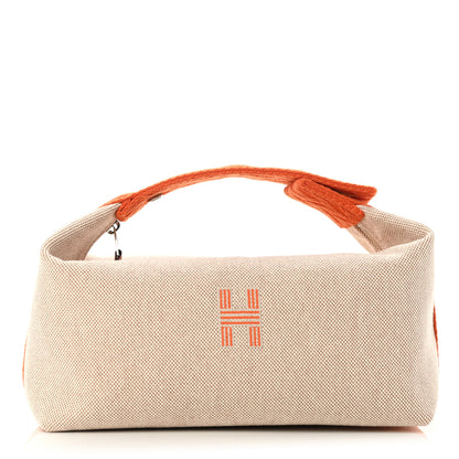 Hermes Canvas Small Bride-A-Brac Pouch Natural Orange 1 of 6