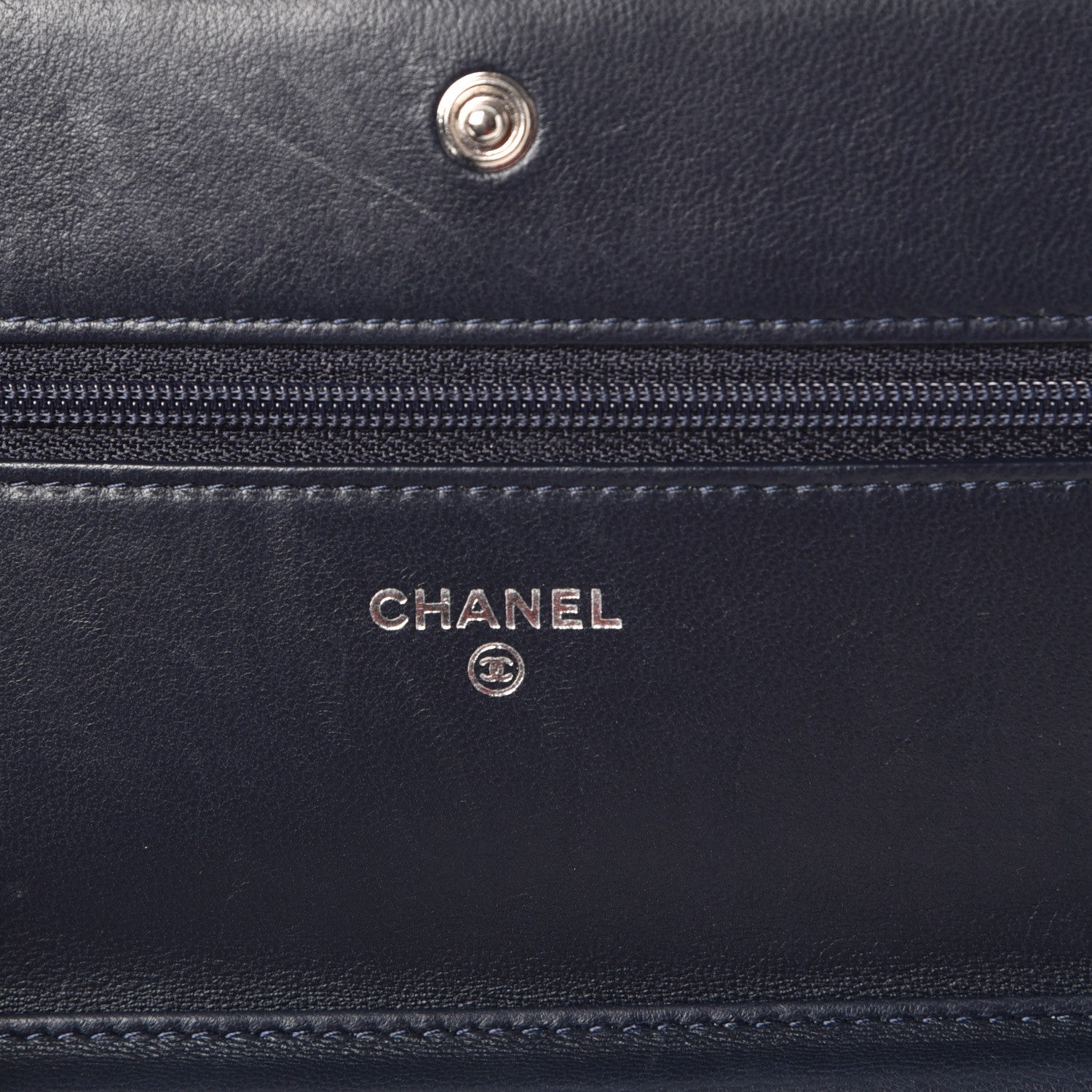 Chanel Lambskin Quilted Boy Wallet On Chain WOC Navy Blue 6 of 12