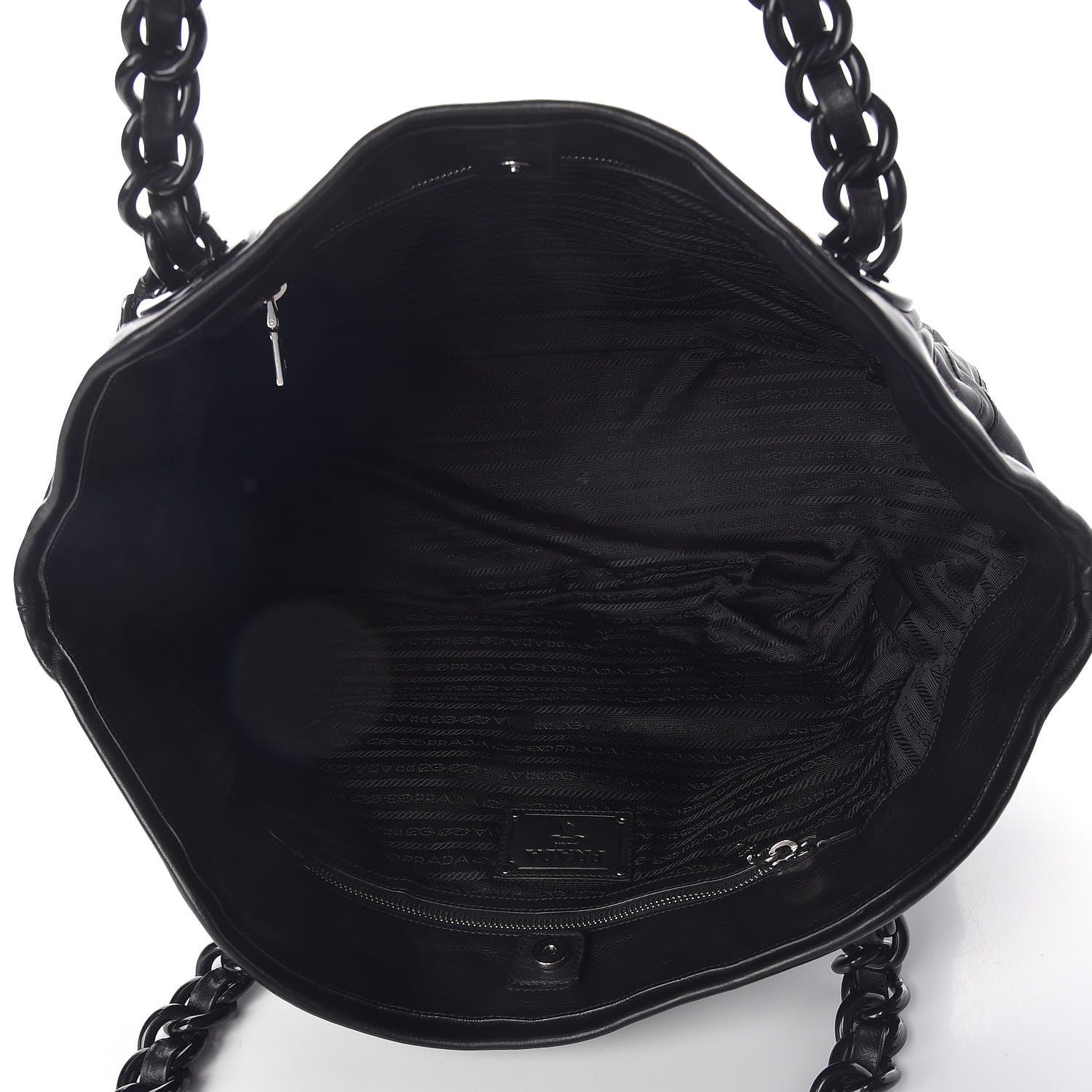 Prada Tessuto Nylon Stripes Tote Black 5 of 9