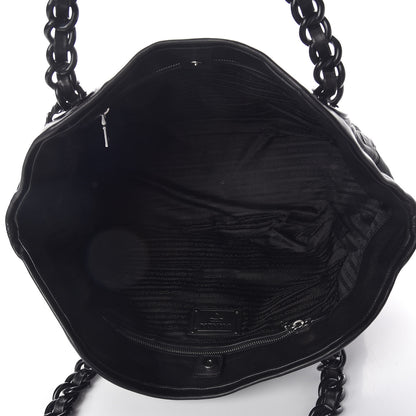 Prada Tessuto Nylon Stripes Tote Black 5 of 9